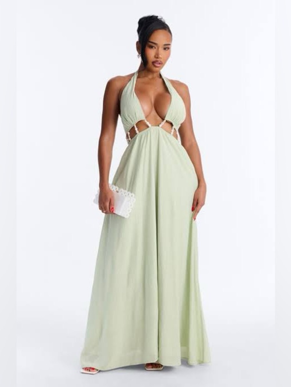Summer Glowing Pearl Maxi Dress